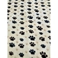 thumbnail image 2 of Lilly Craft Black and Beige DOG Paw Prints on White Fleece Anti-Pill FABRIC 58-60" Wide Sold by the Yard, 2 of 3