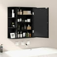thumbnail image 6 of MYZBBD Bathroom Medicine Cabinet with Mirror, Wall Mounted Home Storage with Door & 6 Open Shelves, Adjustable Shelves, Mirrored Bathroom Wall Cabinet (Black), 6 of 8