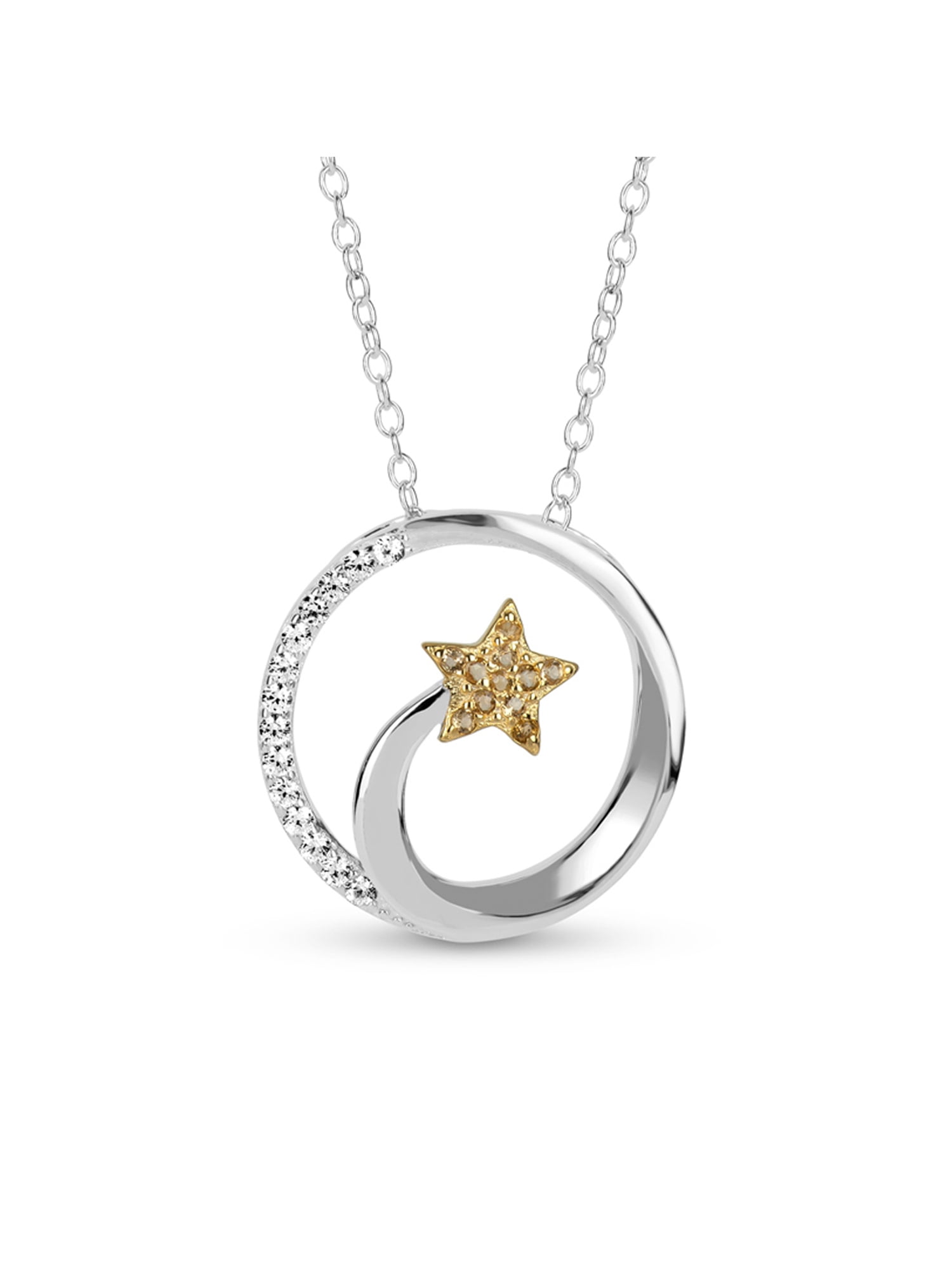 Jewels Obsession Silver Shooting Star Pendant 14K Yellow Gold-plated 925 Silver Shooting Star Pendant