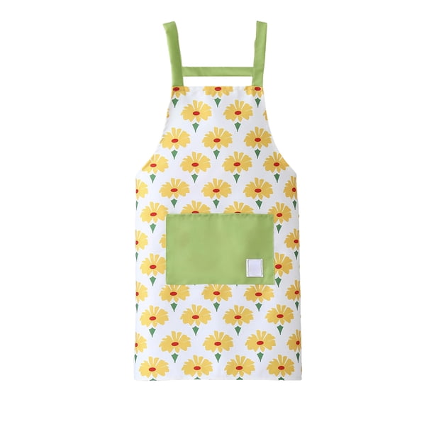 Delantal de cocina con bolsillos para cocinar. Delantal de chef resistente al agua. Cuello y cintura ajustables. Protege la ropa para el hogar o el restaurante.