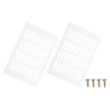 Uxcell 2Pcs 9 x 6 Door Air Vent Cover Grille Ventilation Cover with Screws White