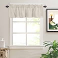 thumbnail image 2 of Beige Valances for Windows White Swan Rod Pocket Curtain Valance Window Treatment Short Curtains for Kitchen Living Room, 42"x12", 2 of 5