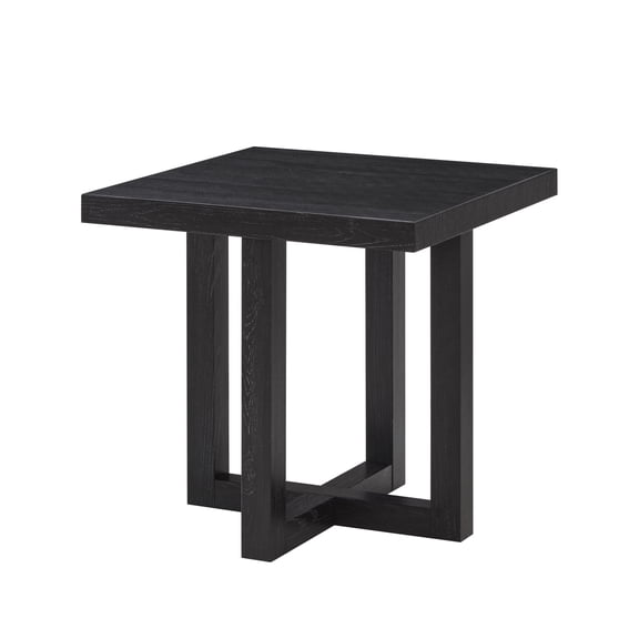 TENGDA Contemporary End Table Black Finish 22 Inch Square Accent Side Table for Living Room
