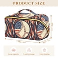 thumbnail image 4 of FORMRS Makeup Bag Travel Cosmetic Organizer for Women Fold Flat Zipper Pouch with Handle, Baseball Pattern, 4 of 8