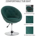 thumbnail image 6 of HOMCOM Modern Makeup Vanity Chair Round Tufted Swivel Accent Chair with Chrome Frame Height Adjustable for Living Room, Bedroom Grey, 6 of 9