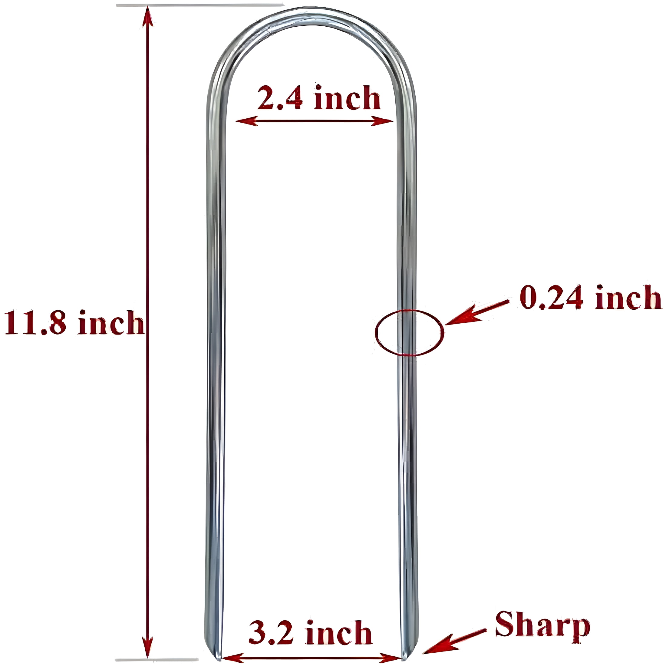 ZHZFKQ Trampolines Wind Stakes Heavy Duty U Type Sharp Ends Safety Ground Anchor Galvanized Steel for Soccer Goals, Camping Tents and Huge Garden Decoration - 8pcs