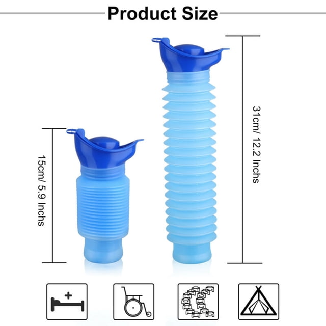 Urinario de emergencia para automóvil de 750 ml, portátil, para acampar, retráctil, de bolsillo