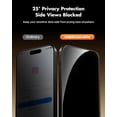 thumbnail image 2 of Privacy Screen Protector for iPhone 15 Plus (6.7"), 25° Anti-Spy Tempered Glass, Easy Install Alignment Frame, Case-Friendly, 9H Hardness, Anti-Fingerprint, 3-Pack, 2 of 4