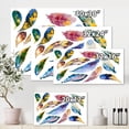 thumbnail image 4 of Designart ' Colourful Boho Feather Set On White VI ' Bohemian & Eclectic Canvas Wall Art Print, 4 of 4