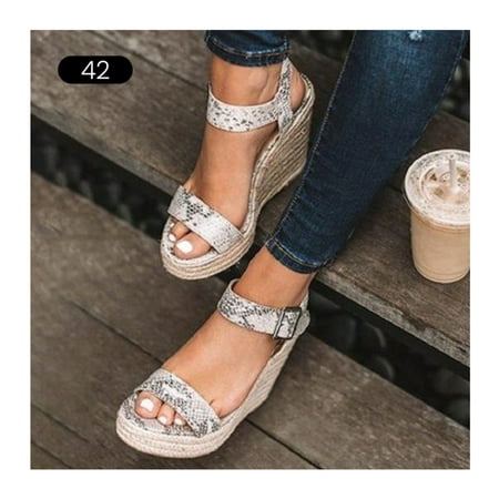 

Orthotics Sandals Comfort Premium Casual Wedges Sandal for Summer Outdoor Snake Pattern 42