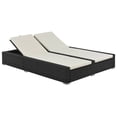 thumbnail image 1 of vidaXL Double Sun Lounger Poly Rattan Black, 1 of 5
