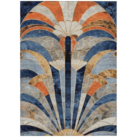 Dalyn Rugs Machine Washable Indoor/Outdoor Chantille ACN2177 Navy 2'6" x 3'10" Rug