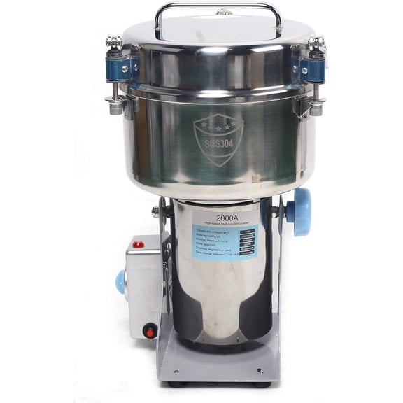 2000g Commercial Peanut Sesame Grinding Machine, 110V 1900W Stainless Steel Peanut Butter Maker Electric Grain Grinder, 270° Swing-type Commercial Dry Spice Herb Pulverizer Powder Machine