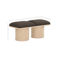 thumbnail image 3 of Meridian Furniture Pavilion Brown Boucle Fabric Bench, 3 of 7
