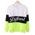 thumbnail image 1 of Sudaderas con capucha estampadas con letras de retales de lana para mujer O Cuello de manga larga Pullover Tops Sudaderas Jumpingount FS6424-13, 1 of 5