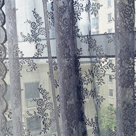 FAMTKT Flower Sheer Curtain Tulle Window Voile Drape Valance 1 Panel Fabric Living Room Curtains