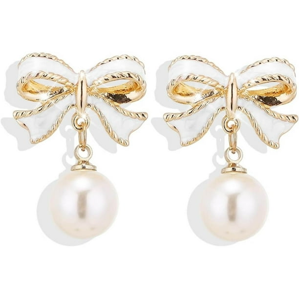 Xihbxyly Pendientes de Perlas, Elegante Diseño Colgante Dorado, Detalles de Circonitas de Calidad Aaa+, Elegantes Joyas de Boda, para Uso Diario, Perfectos para Novias, Un Regalo Exquisito.