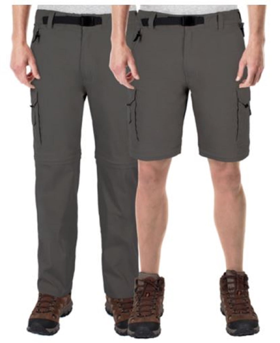 BC Clothing Men's Convertible Stretch Cargo Hiking Pants Shorts Zippered Pockets