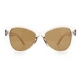 thumbnail image 4 of Womens Oversized Cat Eye Minimal Plastic Retro Diva Sunglasses Peach - Brown, 4 of 7