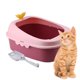 thumbnail image 3 of HINAG Arenero para Gato con Pala Incluida Bandeja Sanitaria de Plástico Resistente y Antiderrames Fácil Limpieza Tamaño 43x35x19 cm ROSA, 3 of 4