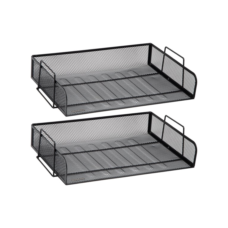 Mind Reader Stackable Paper Tray, 2-Piece Metal Organizer photo 8