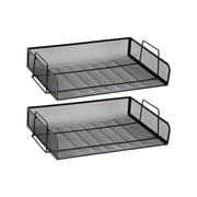 Mind Reader Stackable Paper Tray, Desktop Organizer, File Storage, Office, Metal, 2 Pcs., Silver