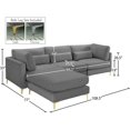 thumbnail image 5 of Meridian Furniture – Section Modulaire en Velours Gris Julia, 5 of 5