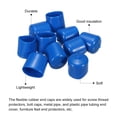 thumbnail image 4 of Unique Bargains 10pcs Rubber End Caps Cover 26mm Vinyl Screw Thread Protector Round PVC Vacuum Caps for Screw Bolt Pipes, Blue, 4 of 5