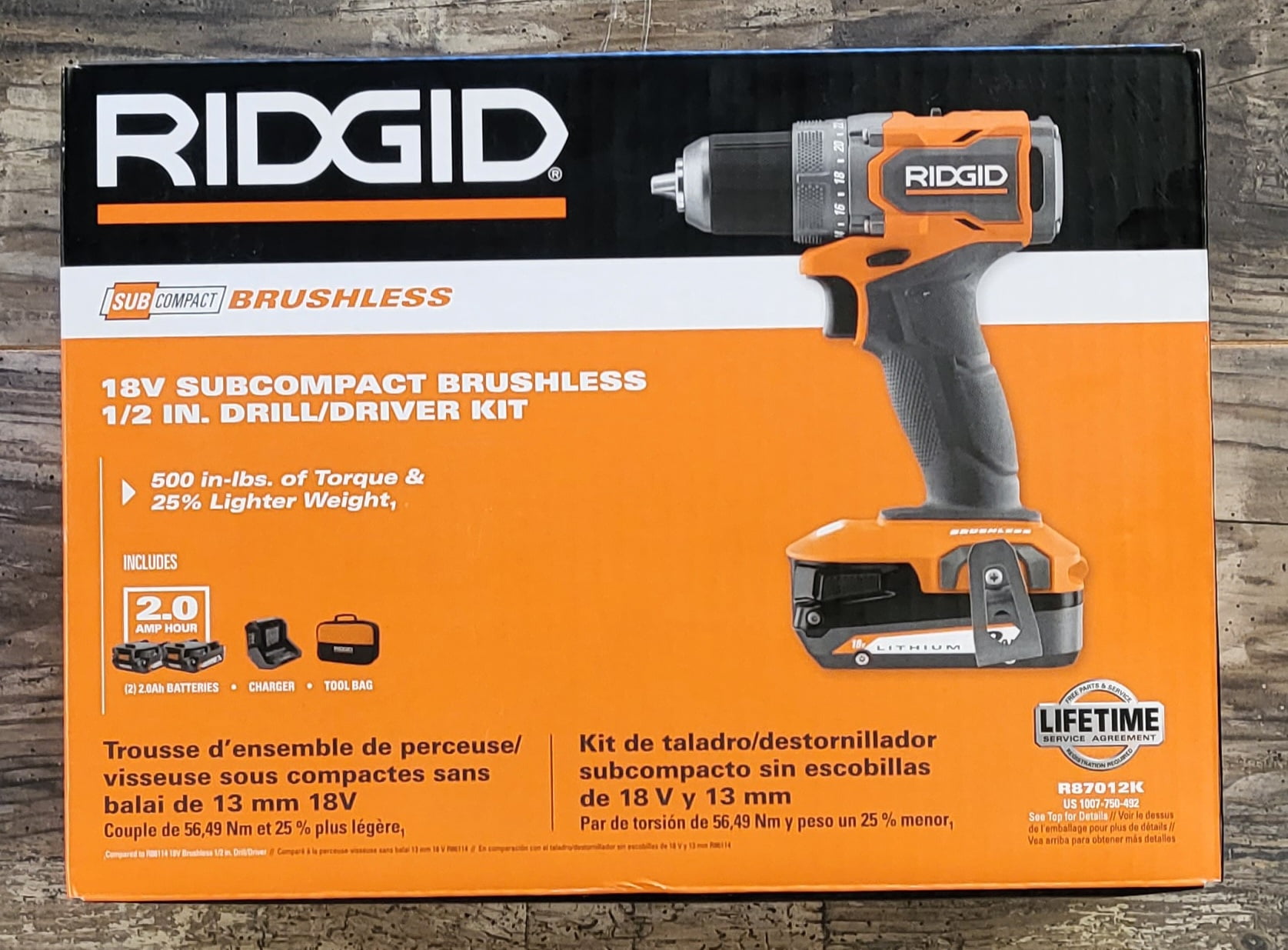 RIDGID 18V Brushless Sub Compact Cordless 1 2 in. Drill Driver Kit with 2 2.0 Ah Battery Charger and Bag Walmart