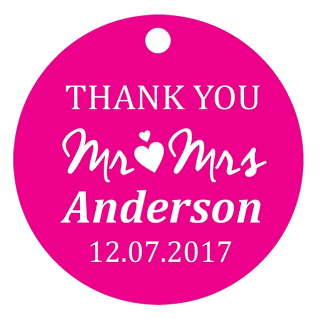 100 PCS Mr & Mrs Personalized Wedding Favor Gift Paper Tags Thank You Custom Made Hang Tags