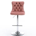 thumbnail image 2 of Bar Stools with Backs | Adjustable 25 - 33 Inches, Swivel for Dining | Velvet Main Material with Cupreous Nailheads | Fixes Back Support Problems, 2 of 7