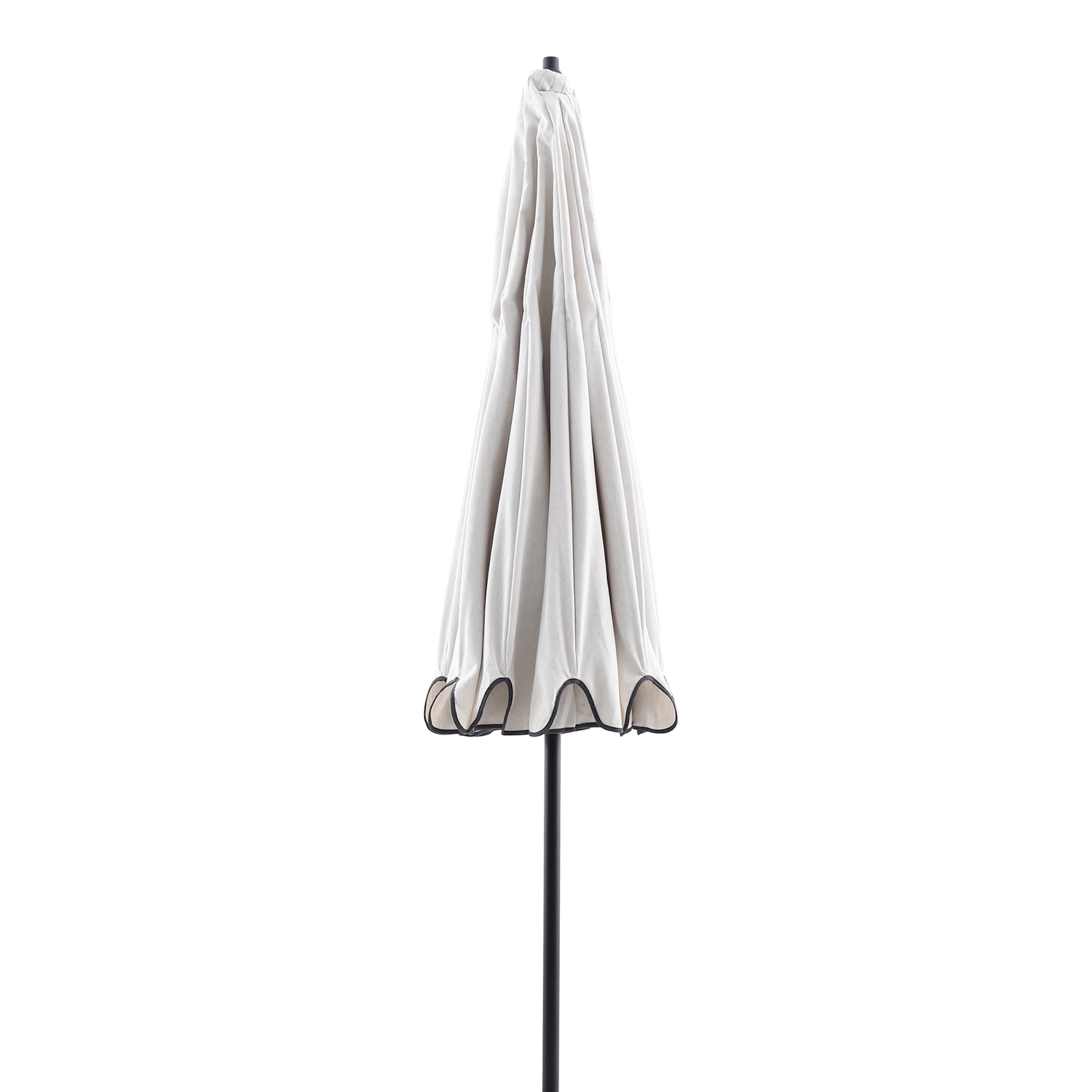 My Texas House 9 Ft Market Umbrella Ivory Black Trim photo 5