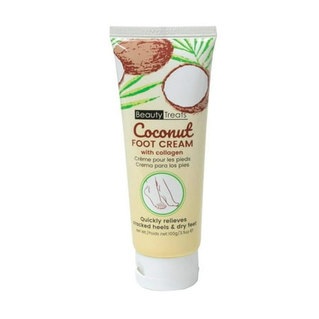 Beauty Treats Coconut Foot Cream w Collagen 3.5 Oz