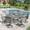Gray Table- Gray Chairs, variant on VOXBIN 5 Pieces Patio Dining Set - 40.7" Round Metal Table and 4 Swivel Chairs, Sandshell Table and Sandshell Chairs