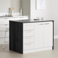 thumbnail image 2 of Pemberly Row Contemporary Wood Kitchen Island Gray Oak and White, 2 of 3