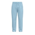 thumbnail image 4 of fatyb Mens Casual Pants Elastic Waist Drawstring Travel Pants Solid Color Lightweight Work Pants with Pockets, 4 of 7