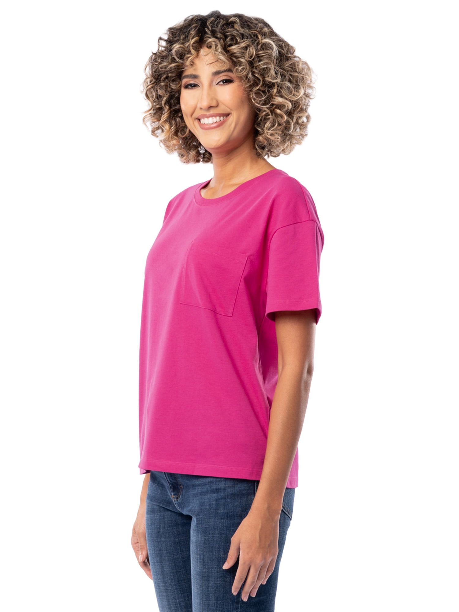 Time and Tru Women's Short Sleeve Boyfriend T-Shirt