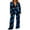 Black Blue, variant on KOMOO Women 2 Piece Dressy Outfits Casual Loose Bandage Shirts Blouses Wide Leg Long Pants Sets