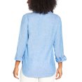 thumbnail image 3 of Orvis Women's Long Sleeve Linen Blend Top Size: XXL, Color: Light Blue Solid, 3 of 5
