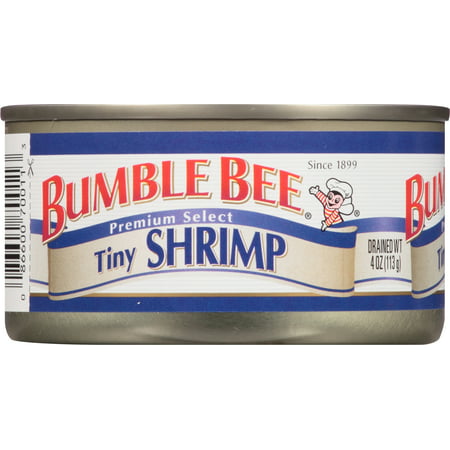 BUMBLE BEE Tiny Shrimp, 4 Ounce Can, High Protein Food and