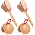 thumbnail image 4 of MLINS 4pcs Wooden Castanets Percussion Castanets Handheld Finger Castanets Wooden Musical Instrument, 4 of 6