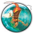 thumbnail image 1 of Autocollant Vinyle Planche de Surf Tiki Surf Plage Hawaii 5 Pouces, 1 of 1