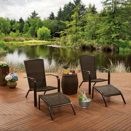 Better Homes & Gardens 5-Piece Wicker Adirondack Chair Chat Set