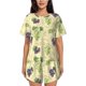 thumbnail image 1 of Fotbe Green And Purple Grapes Conjunto de Pijama Estampado para Mujer, 2 Piezas, Ropa de Dormir con Camiseta de Manga Corta y Shorts Suaves-Medium, 1 of 6