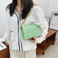 thumbnail image 1 of Moda Mujer Geométrico Relieve Axilas Bolso Cadena Solapa Bolsos (Verde) Tmvgtek Para estrenar, 1 of 9