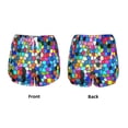 thumbnail image 6 of Uemuo Colorful Tie Dye Stained Glass 2 Pattern Women's Athletic Shorts High Waisted Running Shorts with Liner Pockets Gym Elastic Workout Shorts-XX-Large, 6 of 9