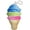 Triple Scoop Ice Cream, variant on Sweet Shop Mini Microbead Pillow Backpack Charm - Candy Scented Reversible Pink & Chocolate Donut