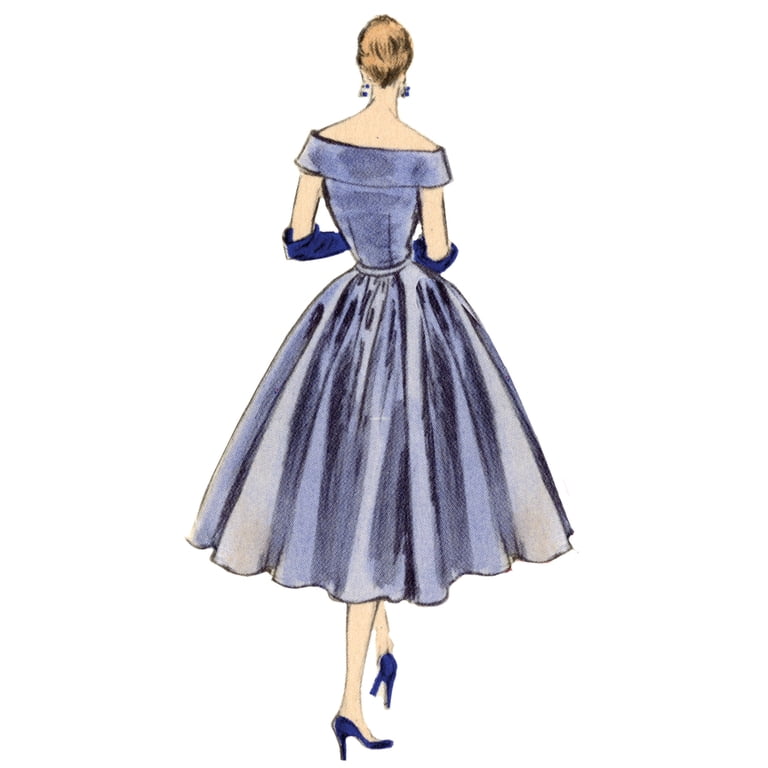 Vogue Sewing Pattern 2123 - 1950s Misses' Evening Dress, Size: Y5  (18-20-22-24-26) - Walmart.com