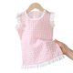 thumbnail image 4 of Niña Bebé Vestido de Verano Encaje a Cuadros Vestido de Cuello para Niñas Pequeñas, 4 of 9