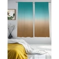 thumbnail image 4 of Sheer Curtains 72 Inches Long, Teal Brown Ombre Light Filtering Window Curtains for Living Room, Turquoise Gradient Modern Abstract Art Rod Pocket Voile Sheer Curtain Drapes, 52"W x 72"L, 2 Panels, 4 of 8